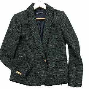 Zara dark olive Tweed Blazer